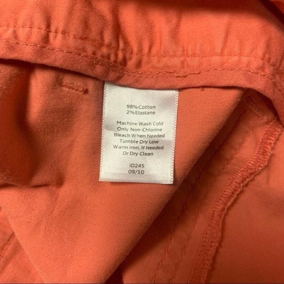 Talbots Pants Women’s Size 6 US Coral Pink Cotton Cropped Cargo Adjustable - Picture 6 of 7